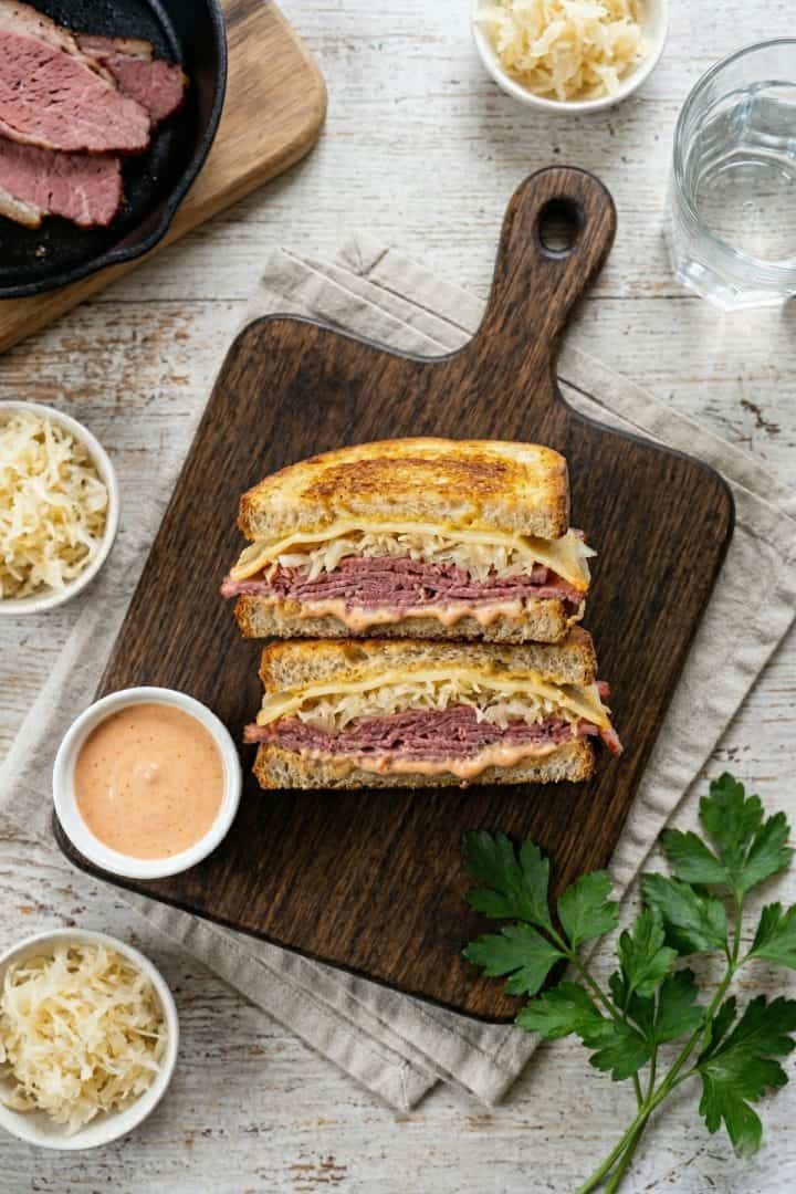 Classic Reuben top view