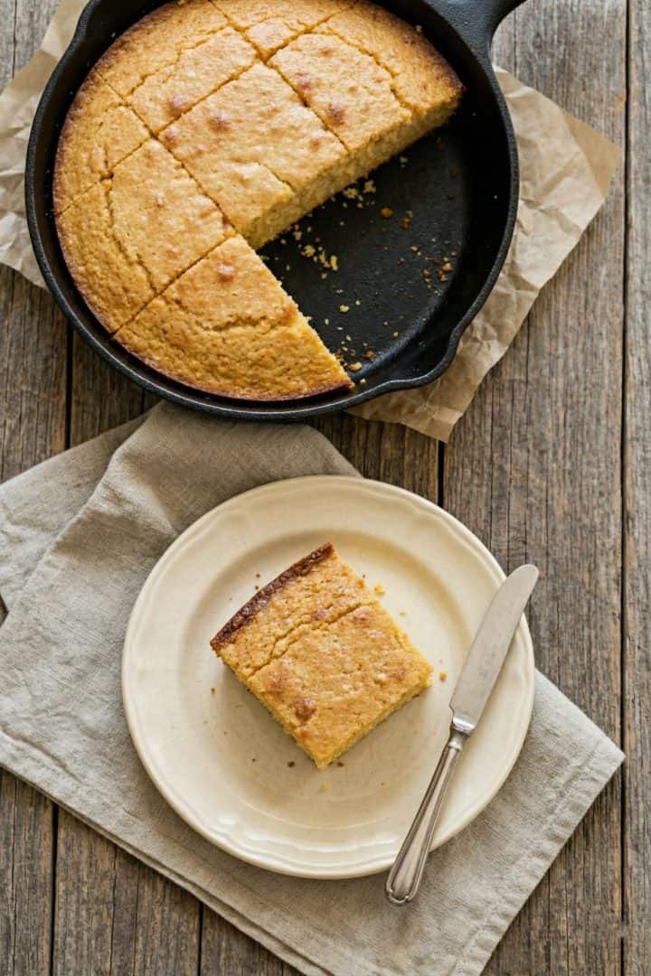 Cornbread without Buttermilk top view