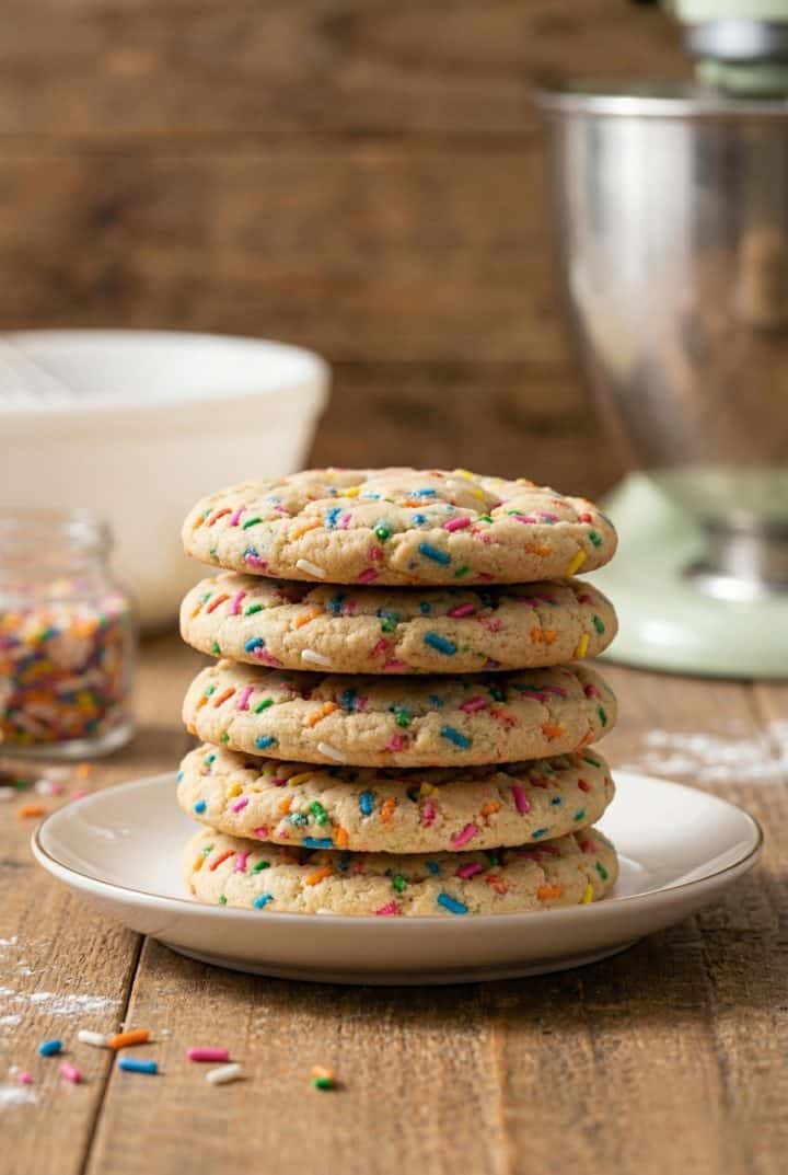 Funfetti Cookies 6 Funfetti Cookies profile shot view
