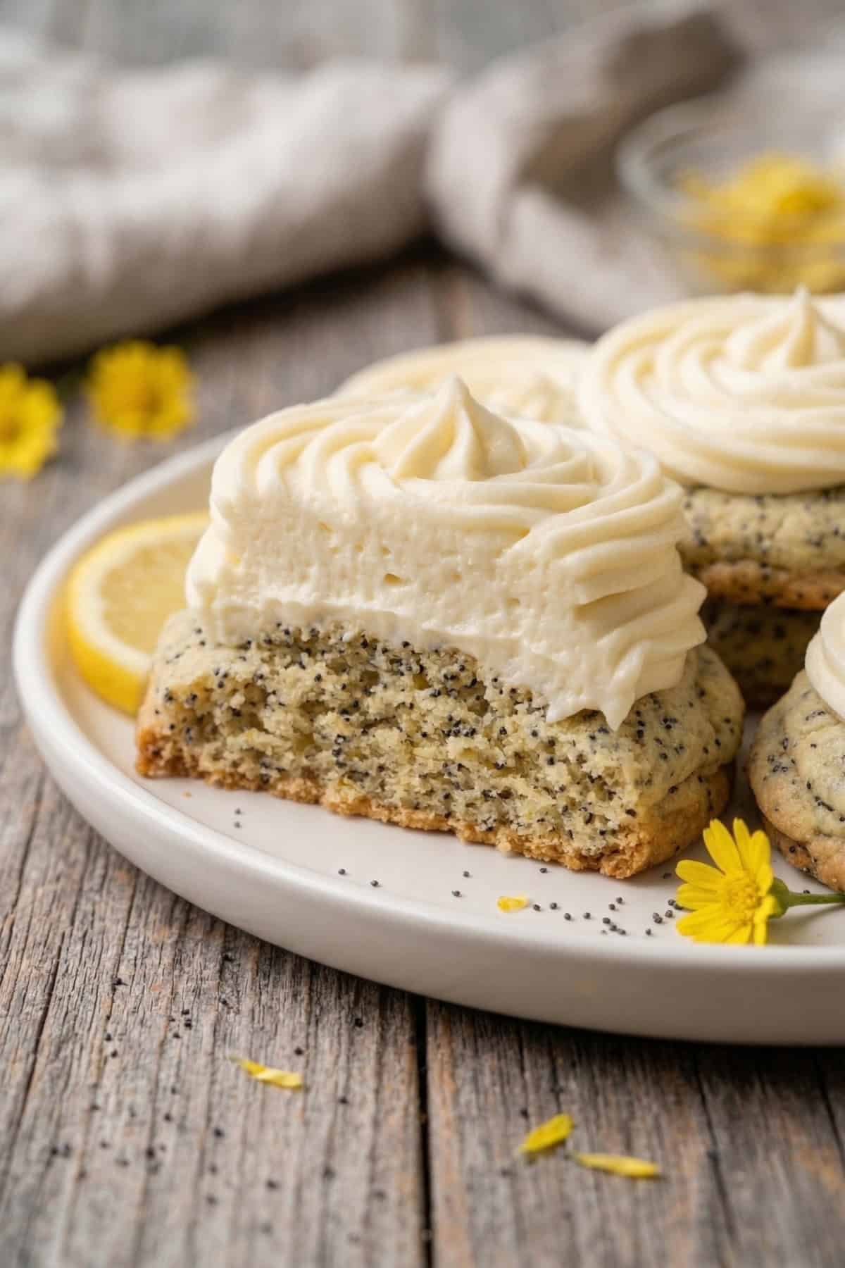 Lemon Poppy Seed Cheesecake Cookies macro