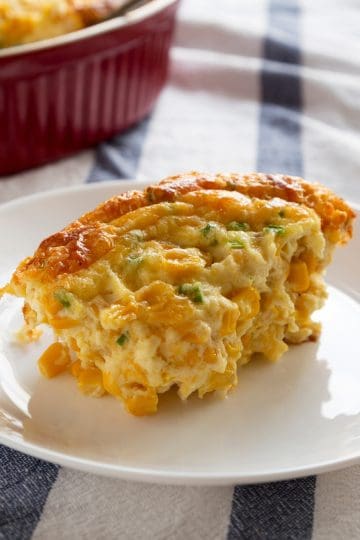 Jalapeños Corn Casserole in a plate